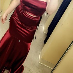 Very beautiful satin two-piece dress